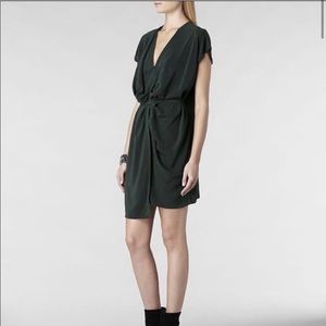 ALL SAINTS Green Silk Dee Dee Dress